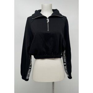Juicy Couture Black Zip-Up Cropped Swearshirt XS